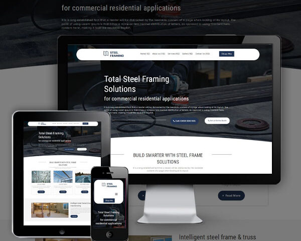 Steel Framing Website Design Bendigo