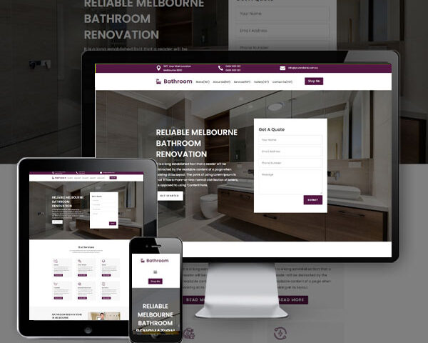 Cheap Bathroom Renovation Website Design in Sydney