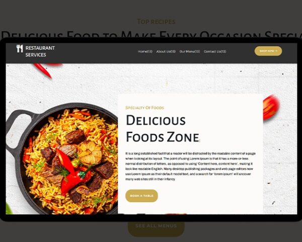 Restaurants  Website (Best Seller - 8)